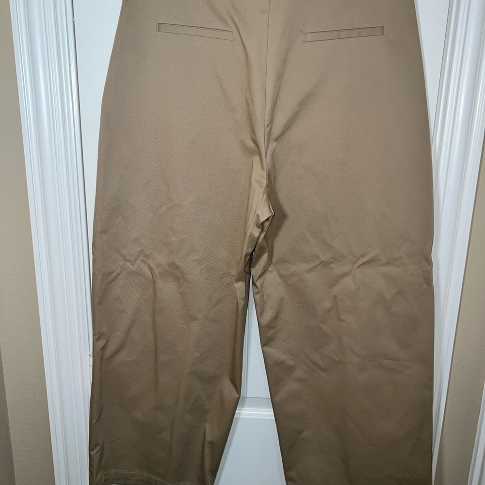 Zara Tan Chino Barrel Pants - Picture 2 of 3